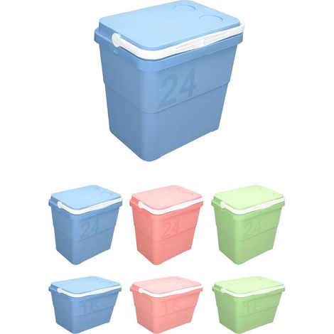 JARDIN202 - Nevera Portátil Rígida Retro– Nevera Térmica con Asa para el Camping,  Jardín y Barbacoa  24 L (Azul)