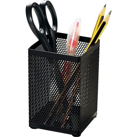 Porte-stylo Pour Bureau, Maille Métallique, Porte-crayon Carré, Organisateur de Bureau Pour Bureau, Maison, école, Noir, 1 Pièce.