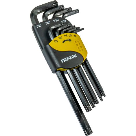 Proxxon Winkelschlüsselsatz für TX-Schrauben, 9-tlg. (TX 8 bis 50) (1/3)