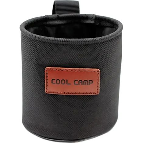 Porte-gobelet de vélo (noir) en tissu Oxford résistant aux rayures, idéal pour le camping et les activités de plein air. (1/4)