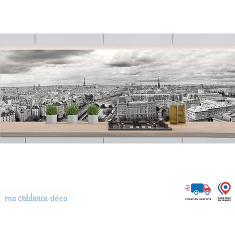 Crédence : Vue panoramique de Paris - Couleur Violet nacré - Alu composite - 120 - 60 (1/3)