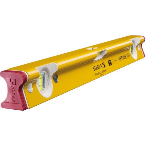 Stabila – Niveau à bulle 61cm – Profilé en R aluminium résistant – Semelle ultra-large pour stabilité – Précision ± 0,5 mm/m
