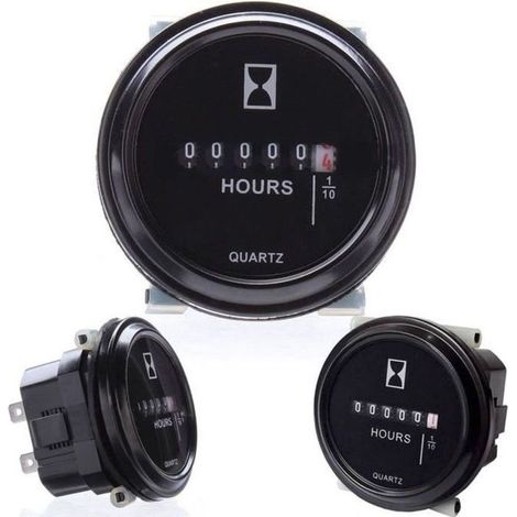 Betriebsstundenzähler, SH-1 runder Betriebsstundenzähler, 12 V, 24 V, 36 V Betriebsstundenzähler für Bootstraktoren, runde Skala 2 & 39, wasserdicht - LEY