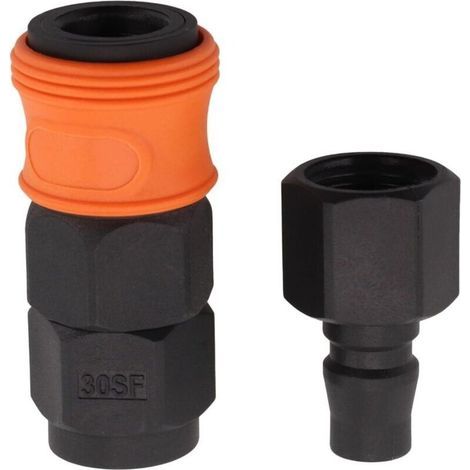 Kit d'accessoires de compresseur d'air pneumatique en plastique et acier avec connecteur rapide de type C - Orange (PF+SF-30) (1/4)