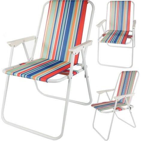 Chaise de plage / Transat - Chaise de plage - Pliable - Multicolore (1/5)