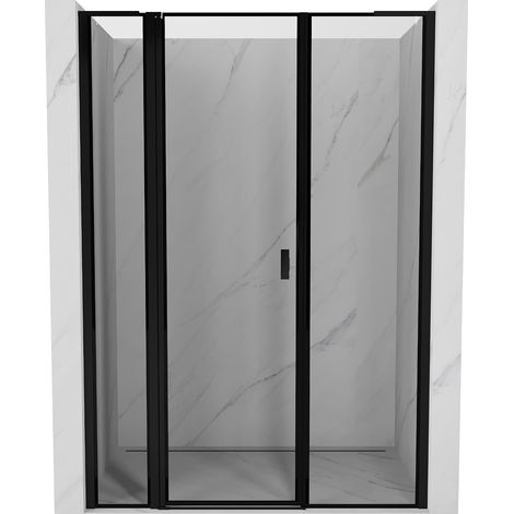 Mexen Mist L porte doccia ad anta sinistra 140 cm, cornice nera, nero - 8A4L-140-001-70-70-L (1/5)