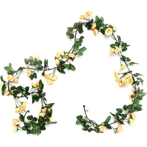 Guirlande De Roses Artificielles - 1,8 M - Fleur En Soie - Pour Décoration Intérieure Extérieure - Mariage Bureau Jardin - 1 Pièce (1/5)