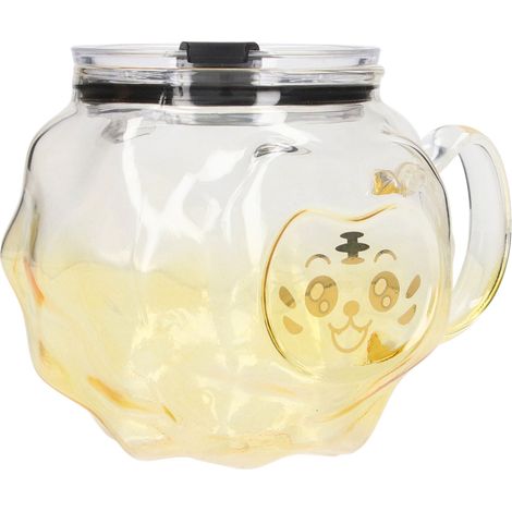 Milchbecher 500 ml mit Cartoon-Motiven, robuste Konstruktion, Kaffeebecher mit Glasstrohhalm und Henkel für Haushalt, Büro und Schule (Tiger) (1/5)