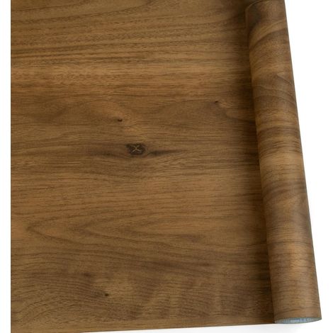 Papier AdhéSif Pour Meuble, Rouleau Autocollant RéNovation 40 cm x 300 cm Marron Decoratif Papier Vinyle Adhesif pour Meuble Effet Bois, Porte, Table, Bureau, Armoires (1/5)