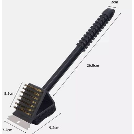 Brosse de Nettoyage 3-en-1 pour Barbecue – Acier Inoxydable, Poignée Ergonomique Antidérapante, Idéale pour Grill et Plancha (1/3)