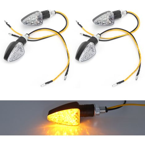 Clignotants Moto 4 Pièces Feux Triangulaires 12V 1.5W pour Cross Scooter Électrique, Indicateurs de Direction Universels (1/5)