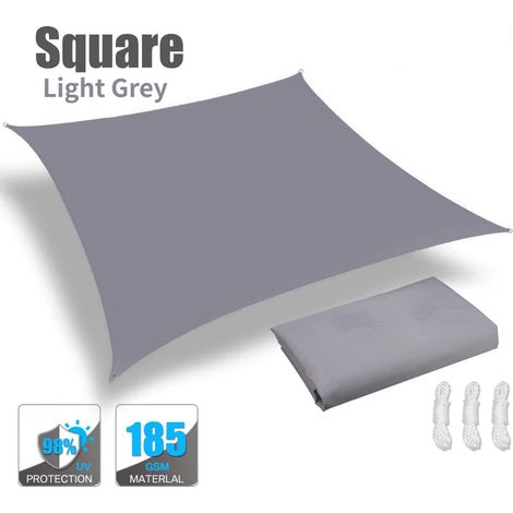 (Gris clair, 200 x 200 cm) Auvent imperméable, pergola extérieure, terrasse de jardin, voile d'ombrage pour piscine (1/5)