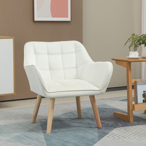 Skandinavischer Design-Schlafzimmersessel, Samt- und Holzsessel, cremefarben, für Wohnzimmer oder Büro, 67 x 61,5 x 71 cm