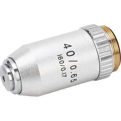 40-faches achromatisches Mikroskopobjektiv, RMS-Gewinde, Messing und Edelstahl, automatische Spannvorrichtung, Ersatzteil (1/5)