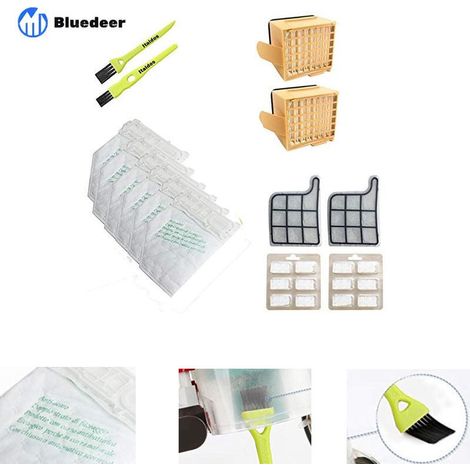 Sacs pour aspirateur compatibles avec Vorwerk Kobold VK135/VK136 - 6 sacs + 2 filtres + 12 parfums - Bluedeer-AquaForge (1/4)