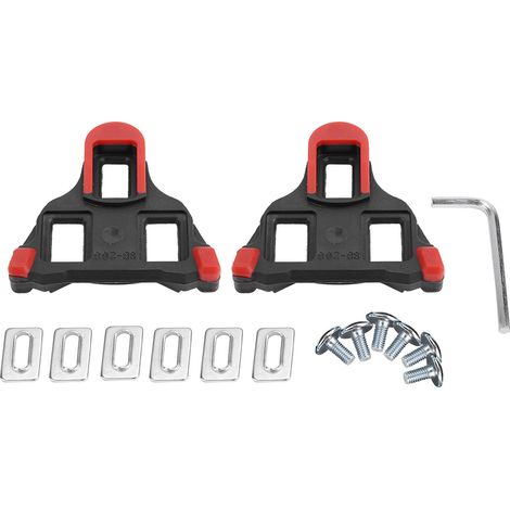 1 Paire de cale-pieds auto-bloquants pour vélo de route et VTT, accessoire vélo (Rouge) (1/5)
