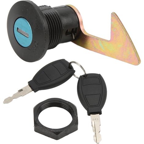 Serrure de coffre pour scooter, antivol de selle universel en aluminium et plastique, crochet coudé pour top case moto électrique, fixation arrière. (1/5)