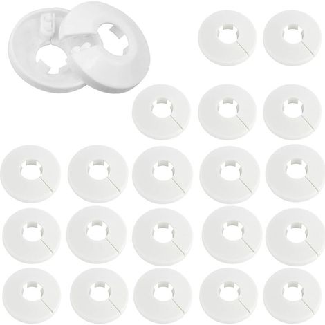 30 Pcs Cache-Tuyau,Colliers De Pipe Couvercles De Tuyaux De Radiateur En Plastique Pour Tuyau, Rosaces De Recouvrement Pour Cacher Les Tuyaux De Radiateurs(Blanc)-DOU