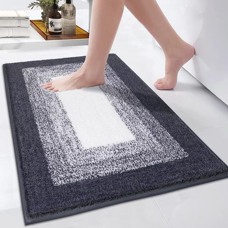 1 Tapis de bain, 80x120 cm, Microfibre, Antidérapant TPR, Absorbant, Pour salle de bain
