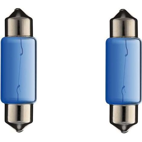 2x ampoule 12V 5W SV8,5 10x36mm bleu navette voiture moto remorque tracteur