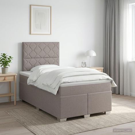 vidaXL Cama box spring con colchón con cabecera Topo 120 x 190 cm Tela (1/5)