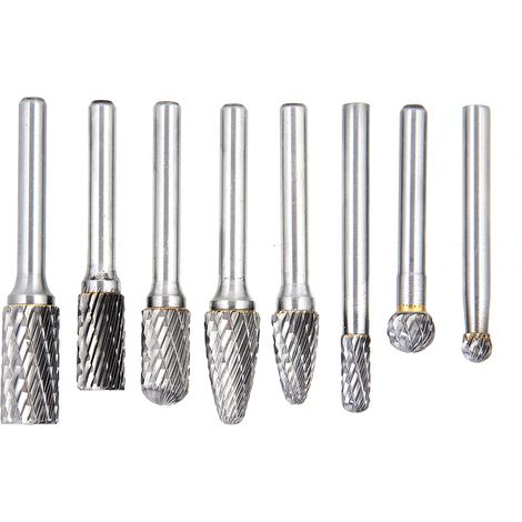 8-teiliges Set aus Wolframstahl-Schleifköpfen, Hartmetall-Fräsern und Rotationspolierwerkzeugen (1/5)