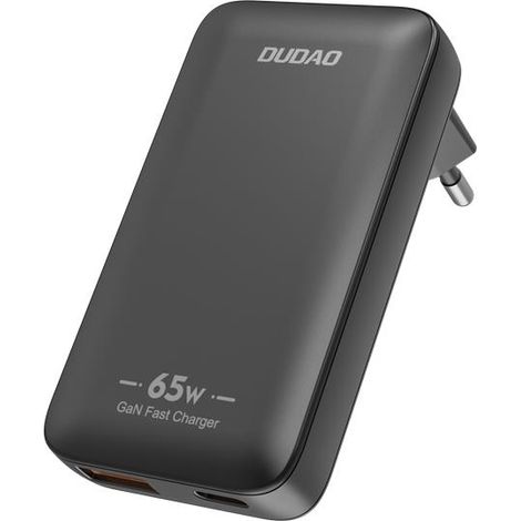 Caricabatterie da parete da viaggio ultrasottile GaN da 65 W USB-A USB-C PD EU/US - Nero (1/5)