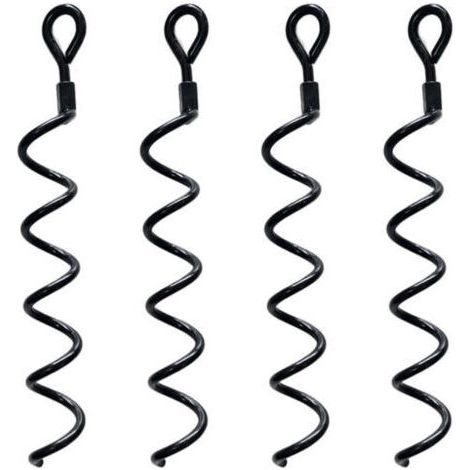 38.5cm Spiral Earth Ground kit d'ancrage haute performance pour hangar Idéal comme poteau d'attache pour chien pour sécuriser les animaux, les tentes, les auvents, les hangars, paquet de 4 (1/4)