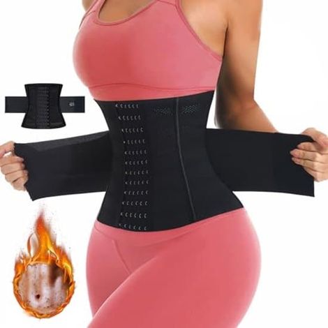 Ceinture de maintien abdominale ajustable avec soutien dorsal - ceinture pour le sport, le fitness et la correction de la posture - noire - taille M (56-64 kg) (1/5)