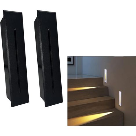 (2 Stück) Außentreppenleuchten, 3 W LED-Wandleuchten, Einbauleuchten, IP65 wasserdicht, Innenbeleuchtung, 3000 K warmweiß (1/5)
