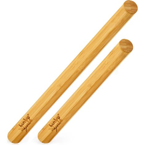 Teigroller 2er-Set 100 % Bambus 30/40 x 3,3 cm (LxØ) glatte Oberfläche Bambus
