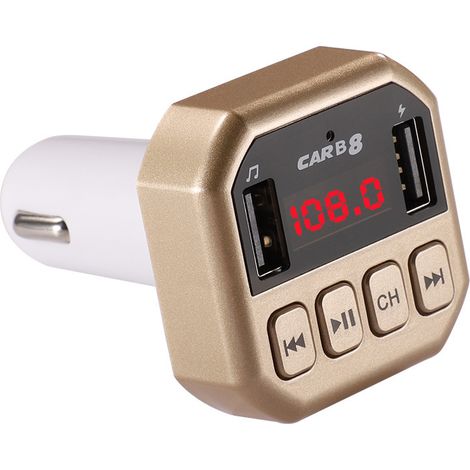 B8 Auto-Bluetooth-MP3-Player, Freisprechfunktion, preisgünstiger Auto-Bluetooth-MP3-Player – Gold (1/2)