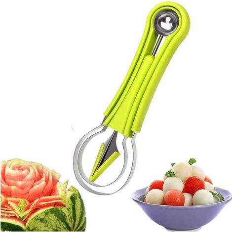 Outil de découpe de fruits, séparateur de melons et de fruits, outil de sculpture de fruits (vert)