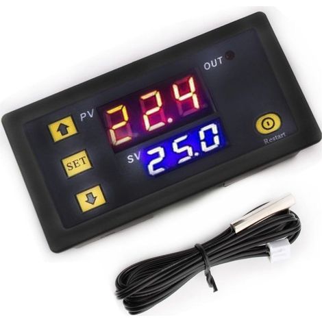 Thermostat numérique W3230 1 pièce, régulateur de température AC 110V-220V avec sonde NTC 10K, interrupteur de commande à affichage numérique 20A - OUYLAF (1/5)