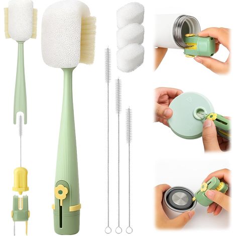Kit de nettoyage 5 en 1 pour bouteille d'eau, brosse multifonction et nettoyeur de paille pour Owala/Stanley/Hydro/Yeti/Simple Modern (1/5)