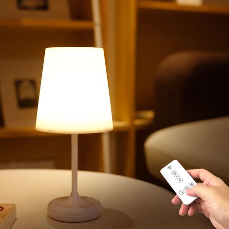 Lampe de table sans fil, lumière blanche chaude, télécommande tactile, lampe de chevet, lumière chaude d'une seule couleur, mini lampe de table simple, lumière chaude, veilleuse (1/4)