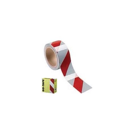 NASTRO RETRORIFLETTENTE ADESIVO BIANCO-ROSSO DM7209