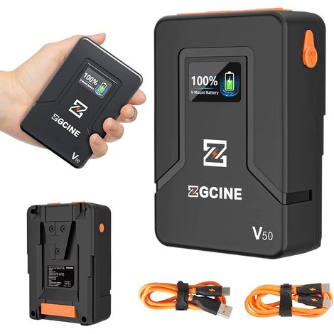Mini Micro V Mount Battery, 50Wh 14.8V 3400mAh VMount Battery Support PD USB-C Charger with D-Tap BP USB-C USB-A Output for BMPCC 4K 6K Pro, ZCAM, Canon EOS R5C, Sony FX3 (1/5)