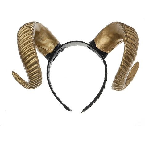 Serre-tête cornes de bélier pour Halloween, accessoire de cosplay, de festival, de Noël et de bal masqué. (1/5)