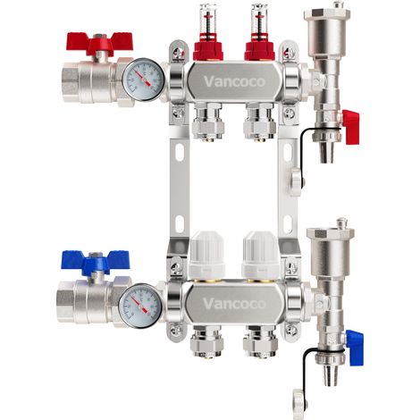 Collecteur Plancher Chauffage Acier Inoxydable 2 Circuits (1/5)