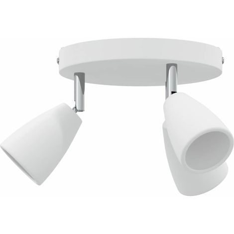 Foco de techo moderno orientable con iluminación focalizada 19 x 19 x 14,5 cm metal blanco 020058320 (1/5)
