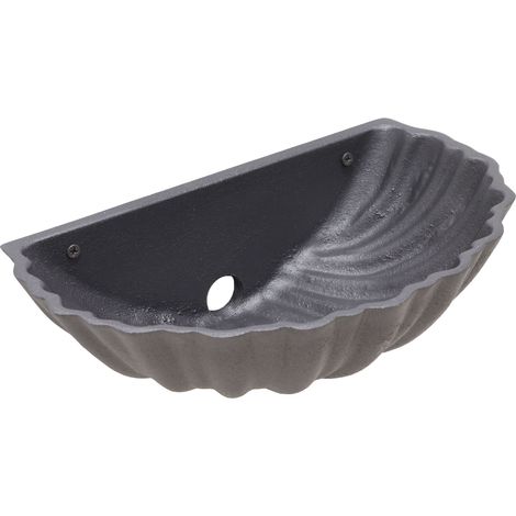 Fonderia Bongiovanni – Fontaine de baignoire murale Conchiglia – Réservoir en fonte d'aluminium – Traitement anticorrosion – Largeur 29 cm – Projection 18,5 cm – Hauteur 9,5 cm
