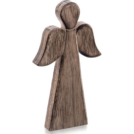 STATUETTA DI ANGELO NATALIZIO IN LEGNO DI MANGO, DECORAZIONE, 24 CM (1/5)