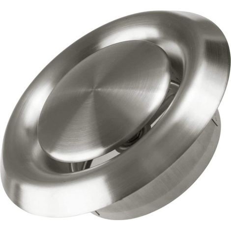 Bouche VMC 125 mm Inox Extraction ou insufflation pour conduit et gaine VMC hotte et extracteur (1/5)