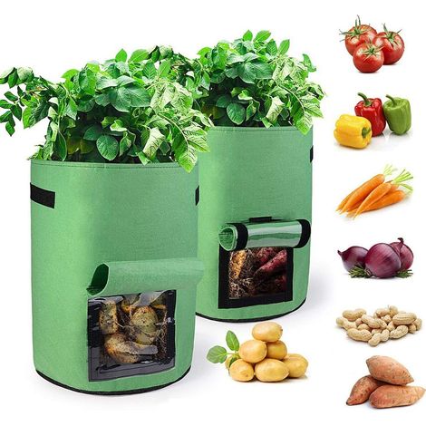 Sac de culture pour pommes de terre, 2 sacs de culture pour pommes de terre, sac de culture non tissé, sac de culture pour légumes de jardin pour pom