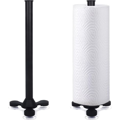 Porte-rouleau de cuisine noir sans perçage, porte-rouleau pour cuisine salle de bain 33 cm porte-rouleau de cuisine debout, porte-rouleau de cuisine (1/5)