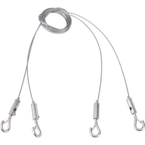 Stainless steel picture hanging kit, adjustable wire for artwork, set of 2 - AquaForge