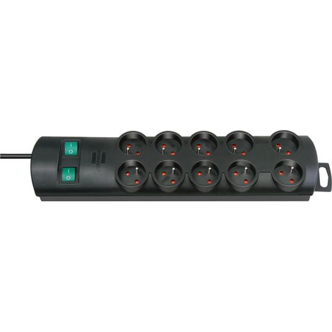 Brennenstuhl 1153304120 limitatore di tensione  Nero 10 prese AC 2 m