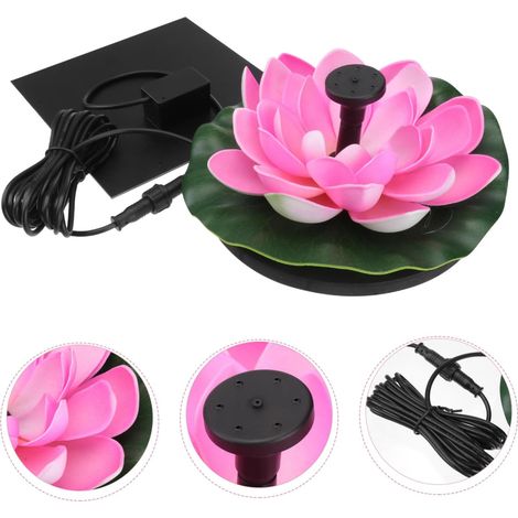 1 ensemble de fontaine solaire avec plantes artificielles, pompe à eau pour aquarium, jardin ou piscine.