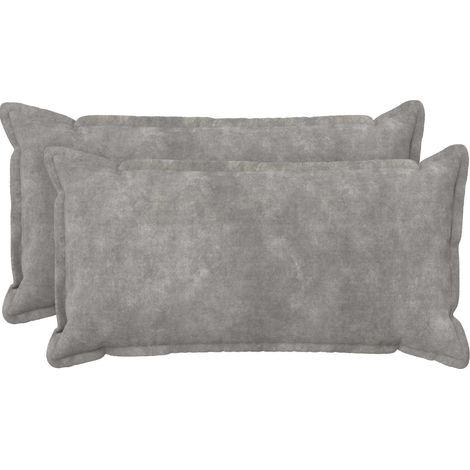 Cushion with Pillow HOUTEN 2 pcs Light Grey Microfiber Fleece vidaXL (1/5)